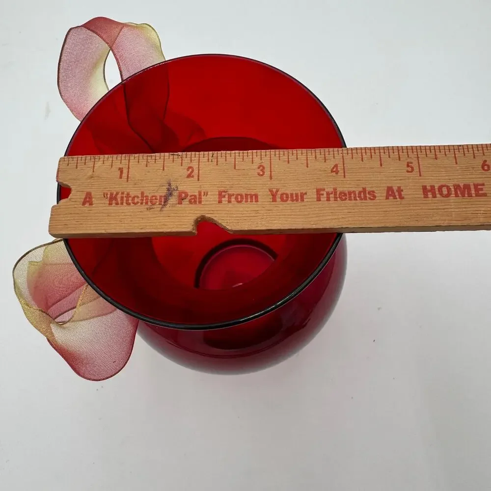 Vintage Ruby Red Vase 9 Inch by Anchor Hocking